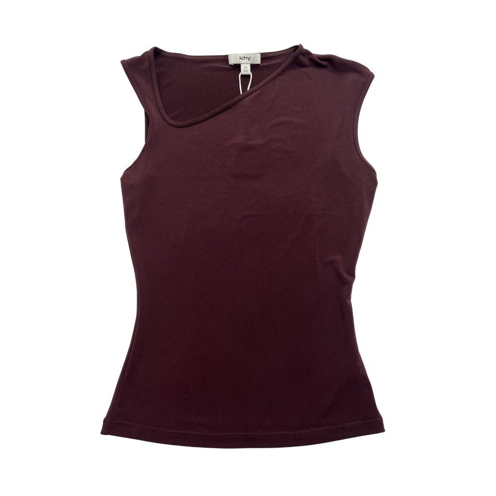 Khy Asymmetrical Tank Top in Black Cherry